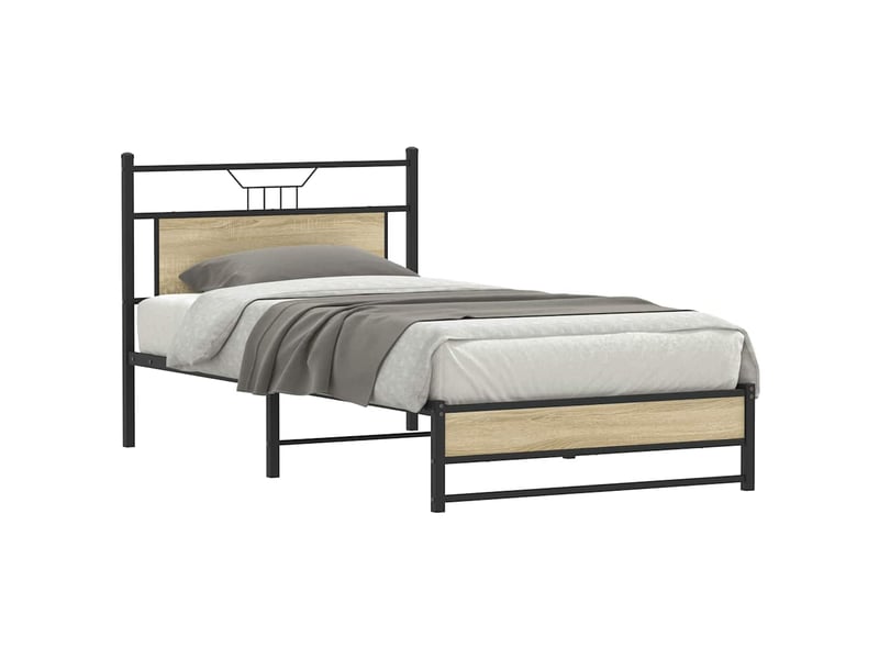 Lit simple- lit adulte -  cadre de lit sans matelas chêne sonoma 100x200 cm  - Conforama A