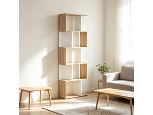 Bibliotheque coloris bicolore 5 étagère(s) <strong>MEULVA</strong> <strong></strong> - 60 cm x 184.5 cm