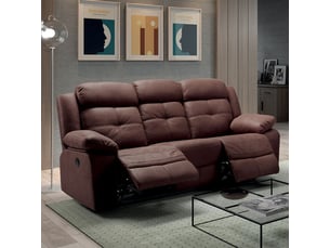 Canapé droit relax électrique <strong>ALTOBUY</strong> <strong>ADOLIS</strong> 3 places Polyester marron