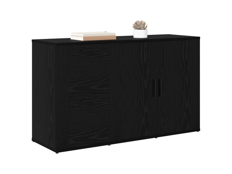  Buffet - bahut - meuble de rangement chêne noir 100 x 33 x 59,5 cm bois d'ingénierie  - Conforama C