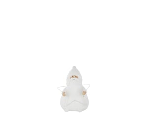Père-noël à led étoile 32cm blanc