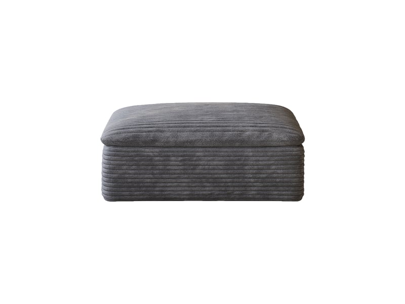 Pouf modulaire de salon en mousse haute densité, module de canapé en mousse sans cadre, tissu en coton doux, gris foncé - Conforama W