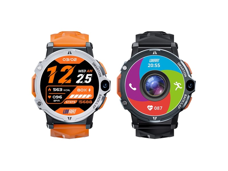  (noir) montre connectée de 1,54 pouce avec 4g+64g, android 8.1, double caméra et emplacement pour carte sim indépendant.  - Conforama B