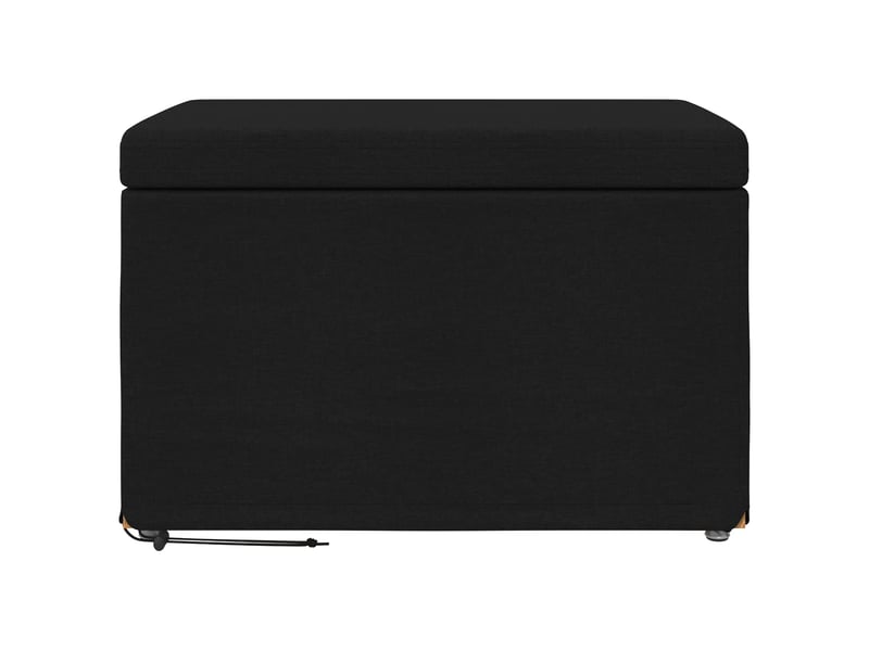  Tabouret bas, ottoman noir 61x41x40 cm tissu et bois stratifié  - Conforama D