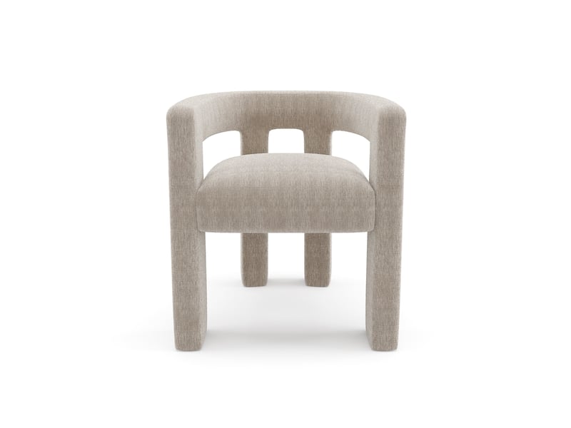  Fauteuil de salle à manger en tissu tramé beige celia CELIATTBG - Conforama C