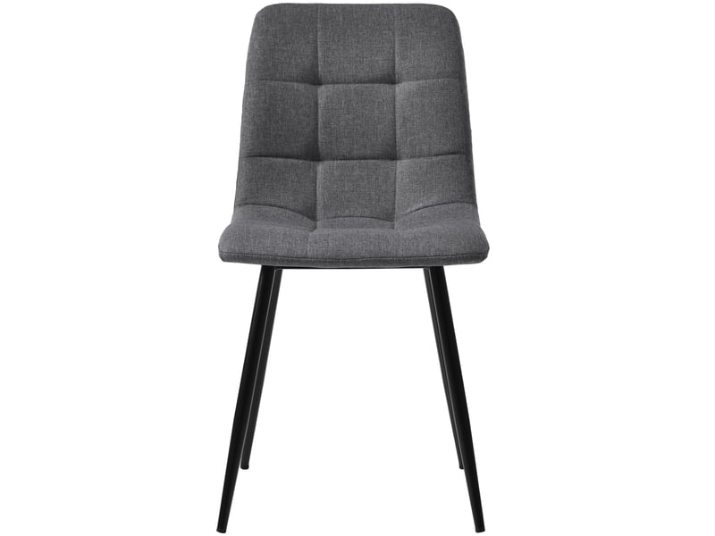  Ensemble table à manger avec 4 chaises, table 120 x 70 cm en mdf, sièges en tissu gris foncé et pieds en métal noir  - Conforama R