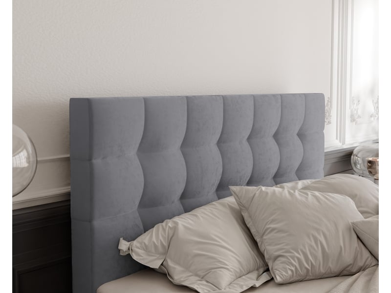  Lit adulte grand - 180x200 cm - matelas ressorts + surmatelas - coffre de rangement - velours dense hydrofuge gris clair GRAND - Conforama D