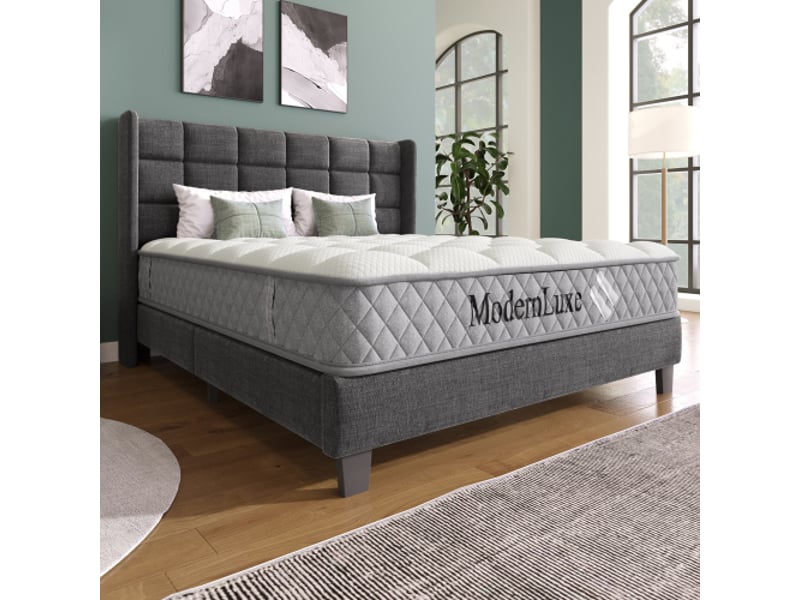  Matelas soutien renforcé 180x200 cm, mousse froide 7 zones à ressorts ensachés, fermeté h3 (mi-ferme), hauteur 20 cm, 4 poignées + sous vide  - Conforama R