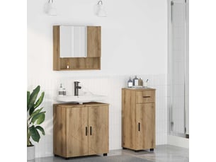 Ensemble de mobilier de salle de bain 3 pc chêne artisanal cf64291