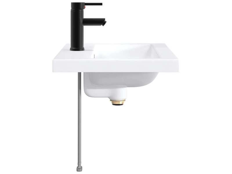 Lavabo de salle de bains noir mat 61x40x16.5 cm métal - Conforama E