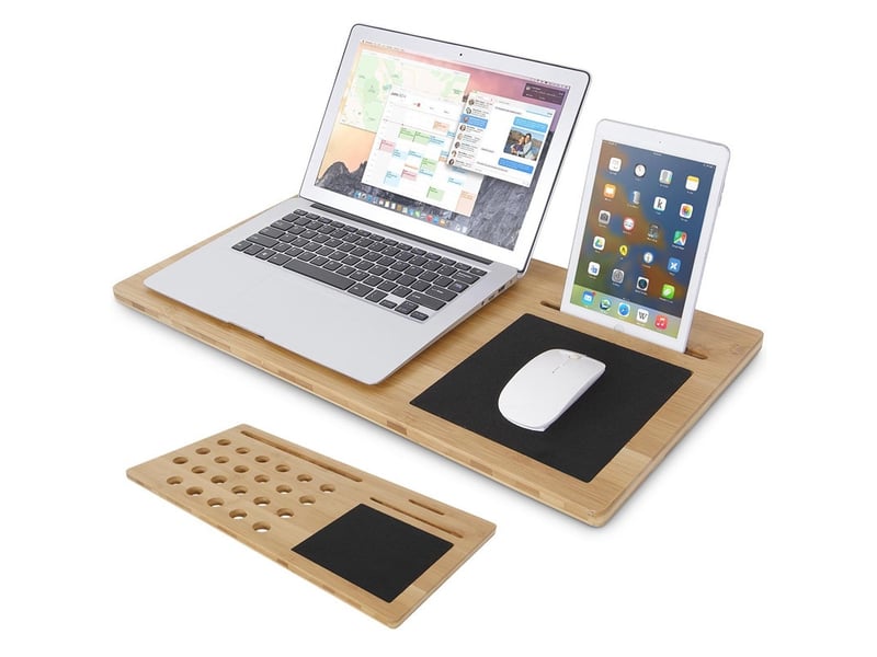 Support pour ordinateur portable avec coussin lap desk portable 56*28*1.4cm - Conforama E