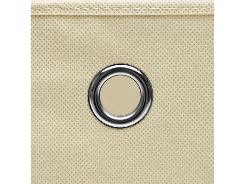  Boîtes de rangement à couvercles 10 pcs crème 32x32x32 cm tissu  - Conforama E