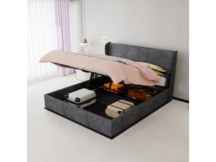 Lit coffre 160x200 cm OKMYHOME   coloris gris