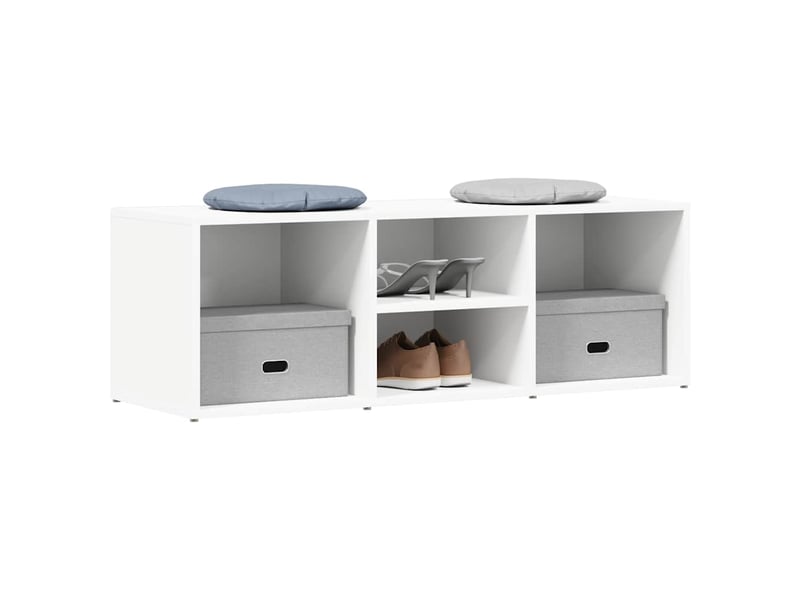  Banc à chaussures, meuble à chaussures blanc 102x35x35 cm aggloméré  - Conforama C