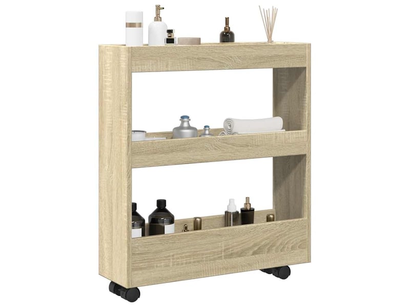  Chariot de rangement étroit pour bureau 3 niveaux chêne sonoma shl60887  - Conforama B