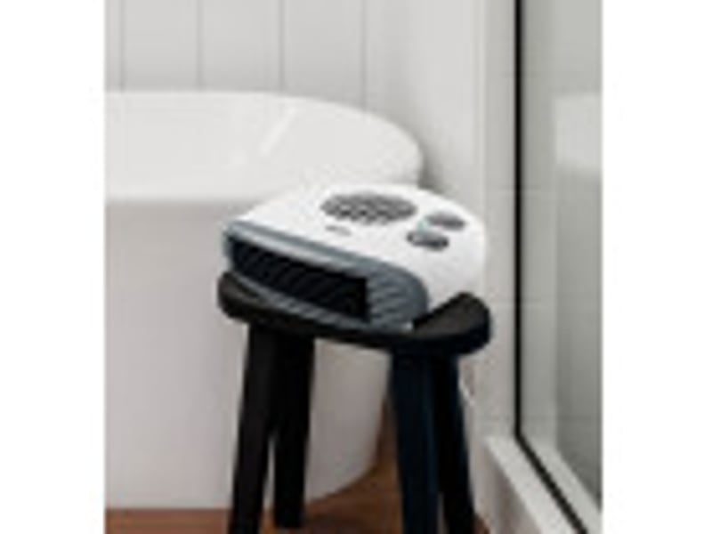  Chauffage soufflant horizontal ABRILA Toril 2000 W blanc, 2 puissances, 3 fonctions, thermostat réglable et câble 1,2 m 198222001 - Conforama D