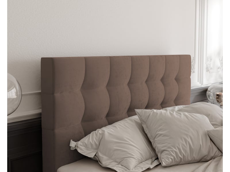  Lit adulte grand - 180x200 cm - matelas ressorts + surmatelas - coffre de rangement - velours dense hydrofuge marron clair GRAND - Conforama D
