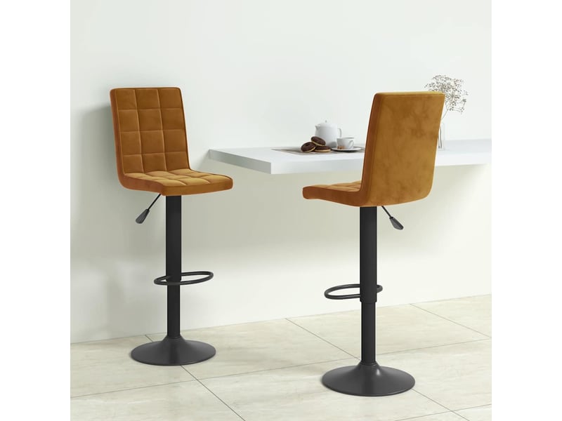  Lot de 2 tabouret de bar, chaise de bar marron velours shl87709  - Conforama B