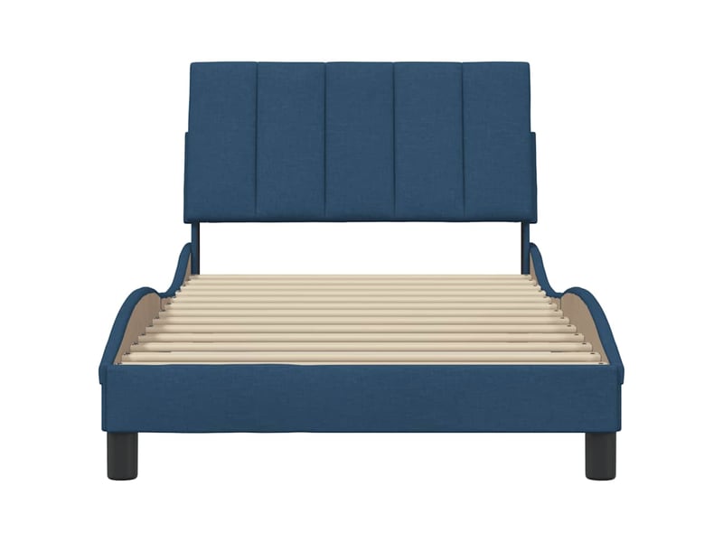  Lit simple- lit adulte -  cadre de lit sans matelas hanko bleu 100x200 cm tissu  - Conforama D