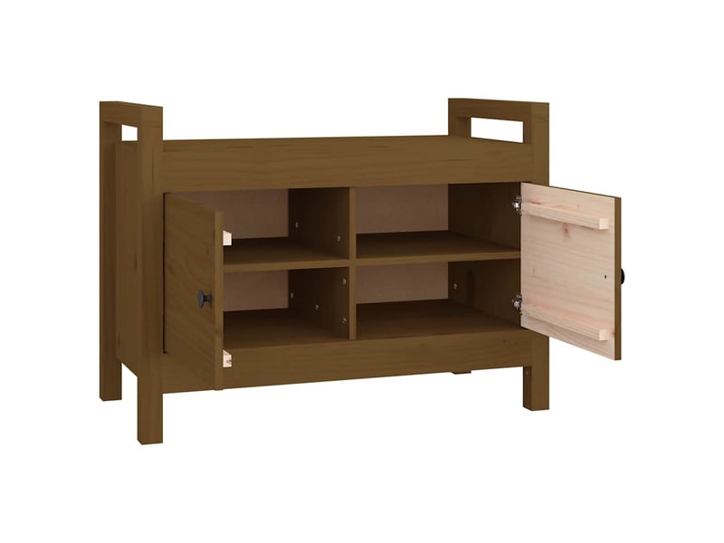  Banc d'entrée, banc interieur marron miel 80x40x60 cm bois de pin massif  - Conforama D