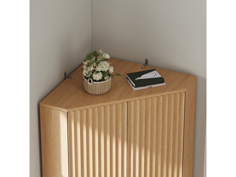 Armoire d'angle 4 portes avec étagères réglables – buffet cuisine, salle à manger et salon, 60×60×172 cm - Conforama D