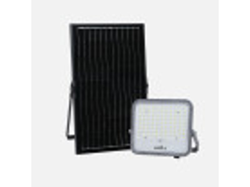  Fabrilamp ferrol projecteur solaire led 150 w, 2 080 lm, 6500 k, ip65, gris, télécommande 263281509 - Conforama B