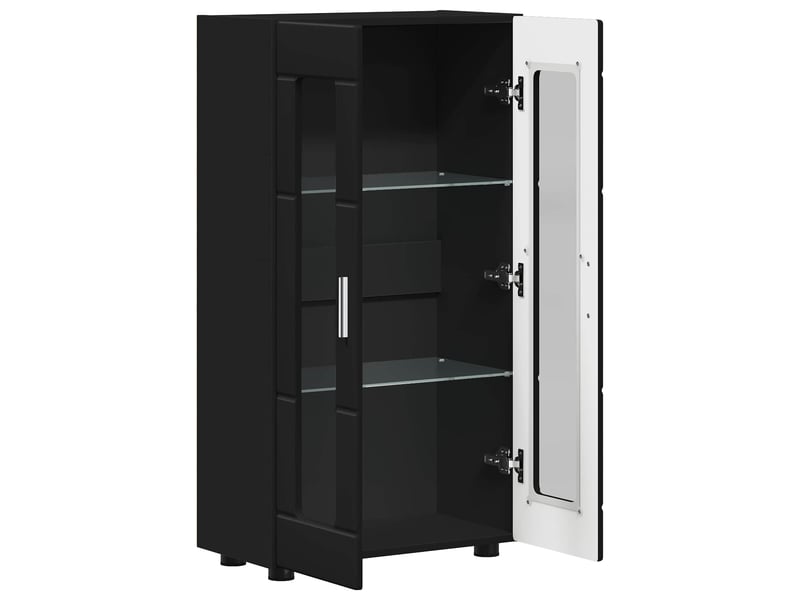  Buffet - bahut - meuble de rangement florin 55,5 x 29 x 100 cm noir bois d'ingénierie  - Conforama E