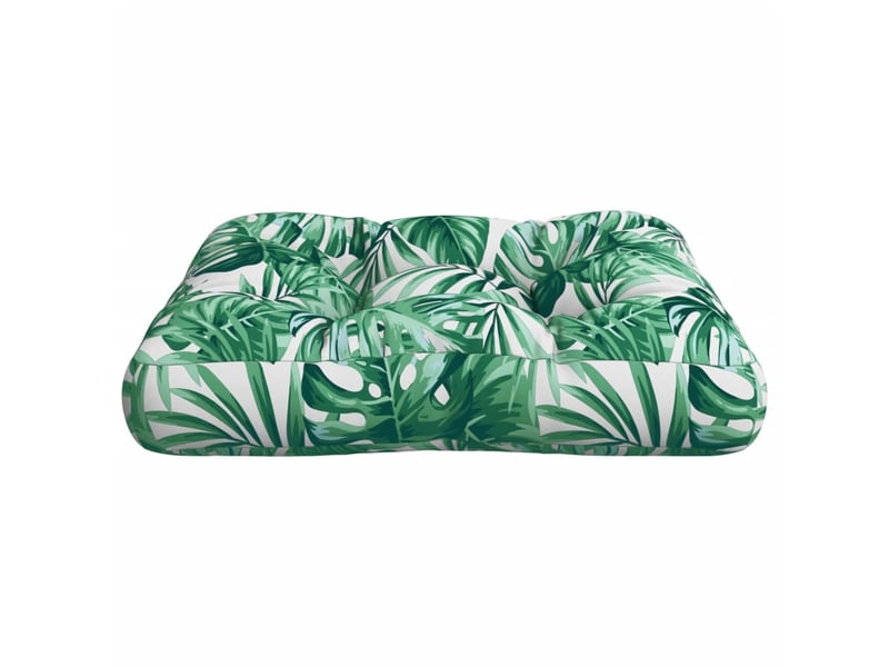  Coussin de palette, coussin de chaise, coussin de canapé motif de feuilles 58x58x10 cm tissu cf55387  - Conforama D