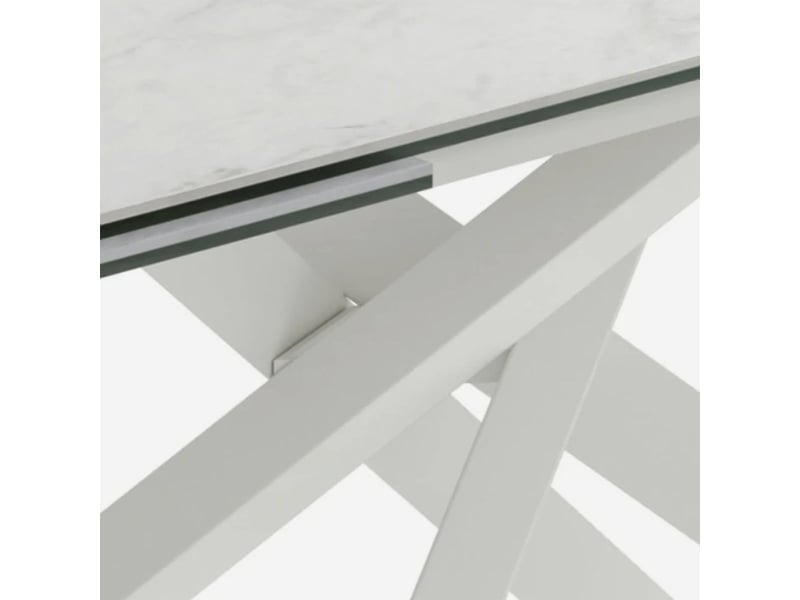 Table extensible en céramique et métal 160240x90 axis - blanc  - Conforama C
