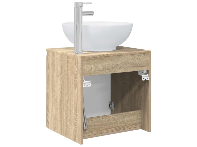 Vanité de lavabo mural, meuble de rangement chêne sonoma 49.5x44.5x65 cm shl6771 - Conforama E