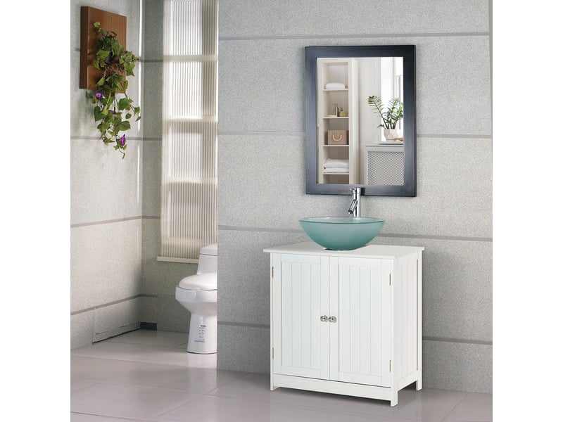 Meuble sous lavabo blanc avec découpe en u, 60 x 30 x 60 cm  - Conforama D