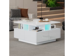 Table carré(e) coloris blanc <strong>ATELIER CONFORTIEL</strong> <strong></strong> - 70 cmx70 cm