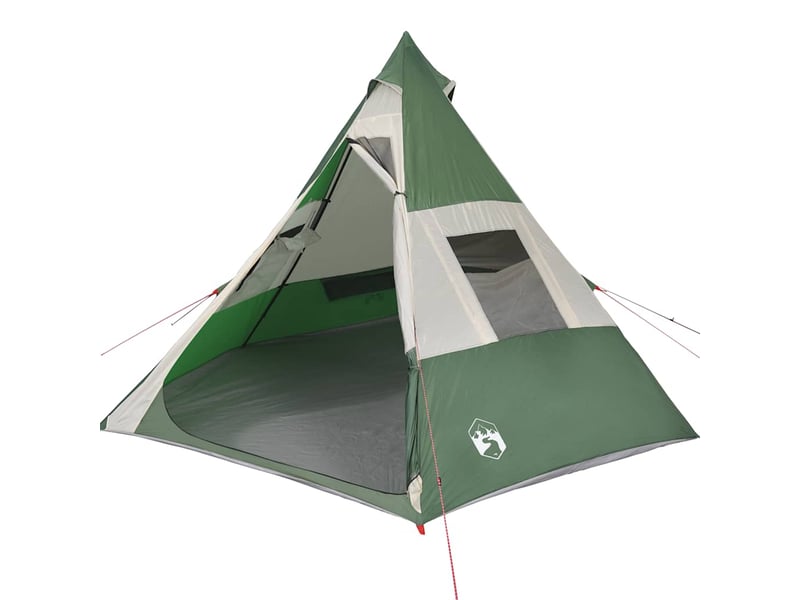  Tente de camping tipi 7 personnes vert imperméable  - Conforama D