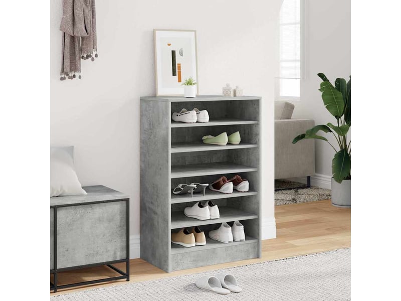  Meuble à chaussures, armoire à chaussures 60x35x92 cm gris béton  - Conforama B