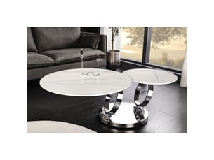 Table basse  coloris blanc <strong>MEUBLORAMA</strong> <strong></strong> - 80 cmx133 cm