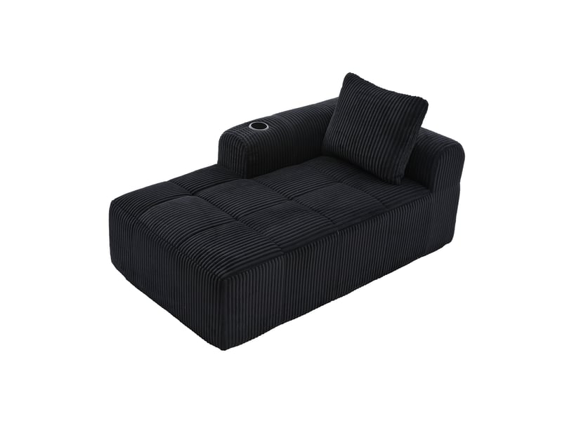  Canapé droit fixe 1 place tissu noir canapé compressible - Conforama A