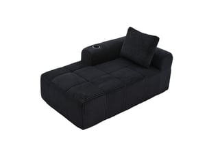 Canapé droit fixe <strong>MERAX</strong> <strong>canapé compressible</strong> 1 place Tissu noir