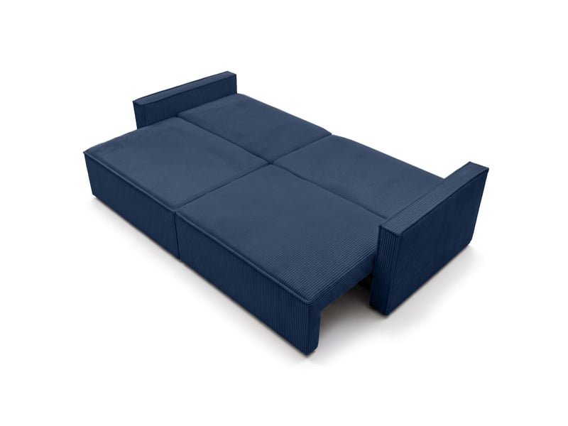  Farah - canapé droit 3 places convertible accoudoirs slim en velours cotelé  - Conforama C