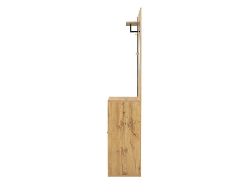  Meubles d'entrée avec miroir, assise rembourrée, étagères réglables et porte-parapluies en mdf 115×37×185 cm  - Conforama E
