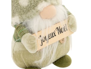 Gnome de noël poti vert h. 31 cm