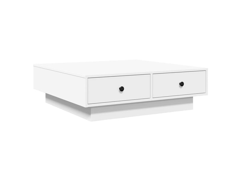  Table basse - table de salon - table à thé blanc 90x90x28 cm aggloméré  - Conforama A