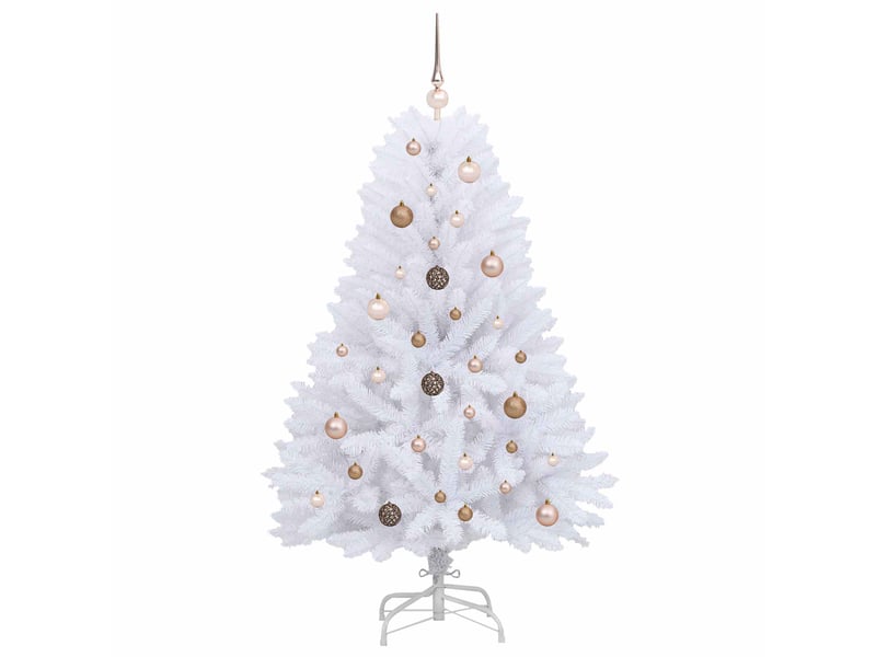  Sapin de noël, arbre de noël artificiel 150 cm pvc et acier blanc  - Conforama D