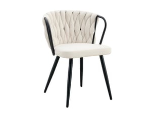 Lot de 2 chaises de salle à manger,43x58x76 cm,velours,beige et noir