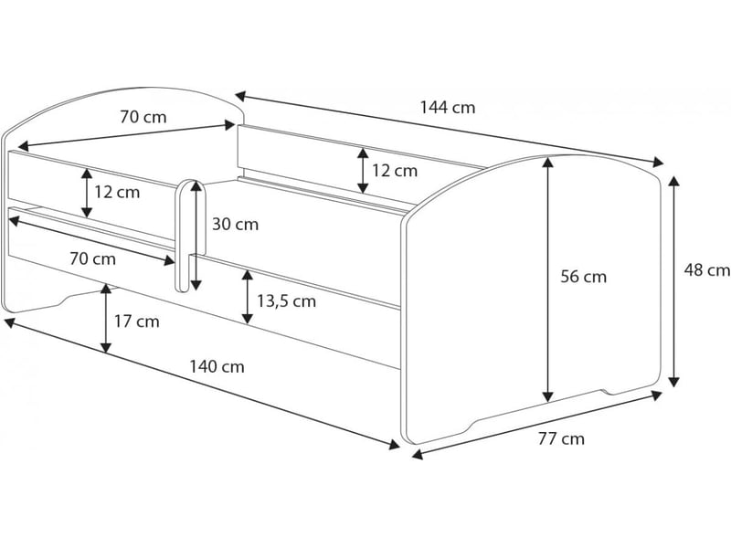  Lit enfant sam 140x70 cm - auto - avec matelas 5903641554909 - Conforama B