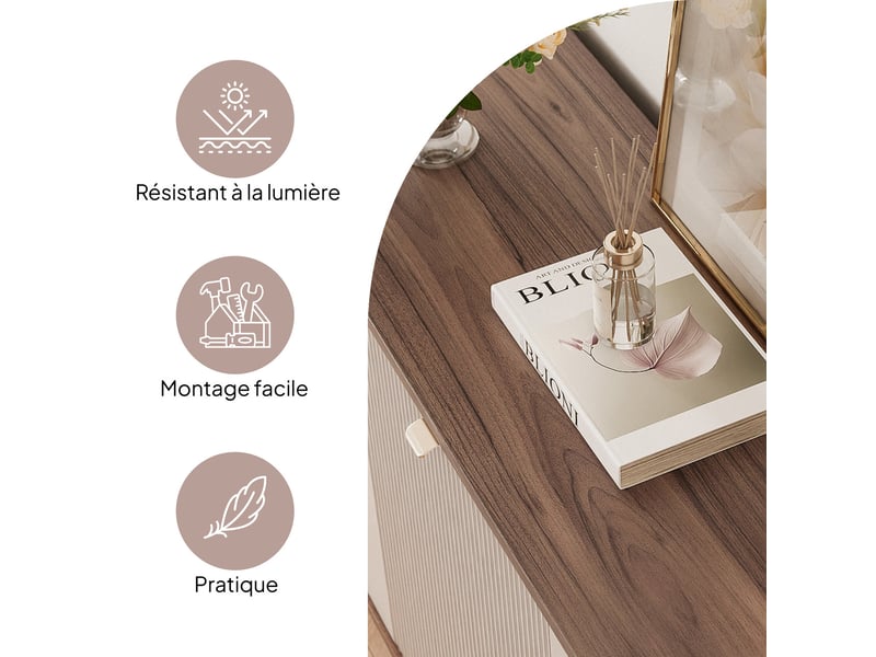  Commode salon navani - commode chambre - 160x40x82 cm - 3 portes - cachemirenoyer NAVANI - Conforama D