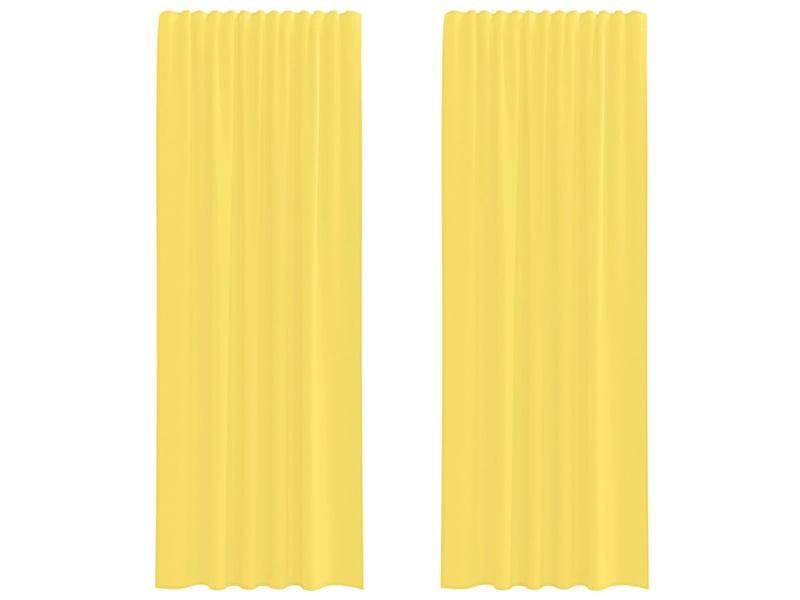  Lot de 2 rideaux en voile, voilages avec passe-tringles jaune cf44469  - Conforama A