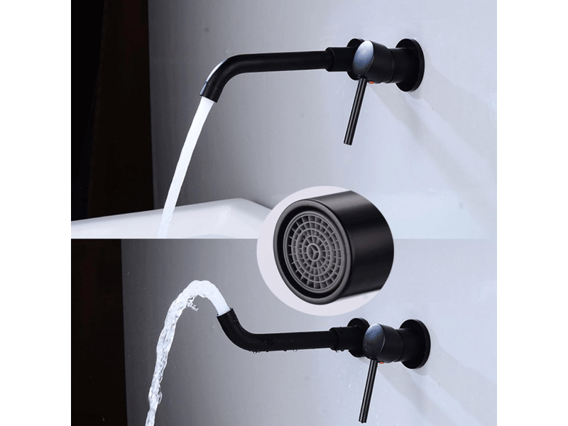  Robinet de salle de bain mural, robinet de lavabo mural en laiton, robinet de lavabo à poignée unique, robinets de lavabo  - Conforama E