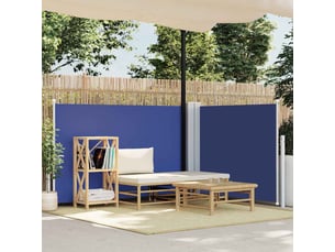 Auvent latéral rétractable, store latéral bleu 100x600 cm shl4333