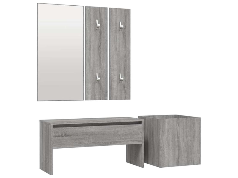  Ensemble de meubles de couloir sonoma gris bois d'ingénierie shl46137  - Conforama A