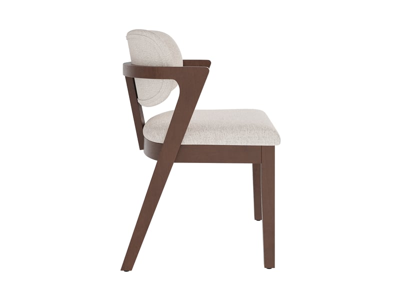 Lot de 2 chaises de salle à manger avec accoudoirs 56x57,5x79 cm noyer et beige - Conforama R